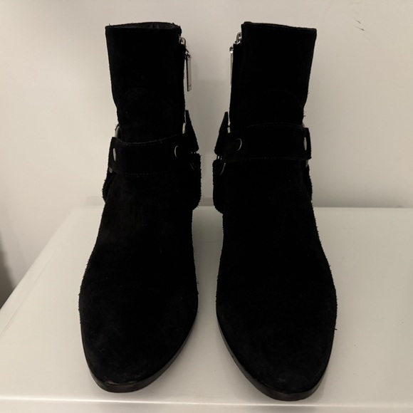 SAINT LAURENT WEST Suede Ankle Harness Boots - VG - 38 1/2 - Picture 13 of 14